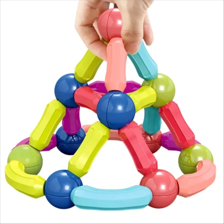 KLOCKI MAGNETYCZNE Konstrukcyjne STICKS PATYCZKI EDUKACYJNE 3D Zestaw 120el