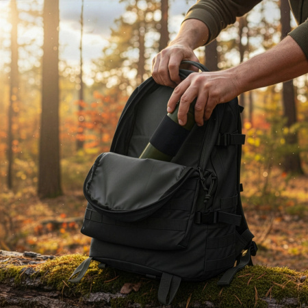 VOJENSKÝ TAKTICKÝ BATOH TURISTICKÝ SPORTOVNÍ TREKINGOVÝ DO HOR - ČERNÝ