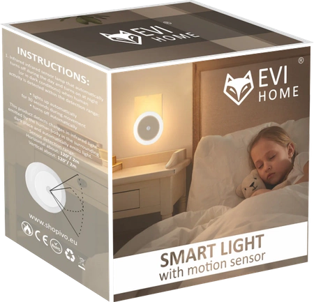 Lampka nocna LED do kontaktu z czujnikiem ruchu zmierzchu ZESTAW 10 sztuk