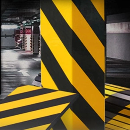 PROTECTIVE BUMP for garage wall, parking lot protector mat, 50x10x1.5cm - set of 4