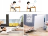 Metal folding laptop table, tablet stand with cover - silver