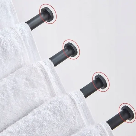 Wieszak na ręczniki, uchwyt łazienkowy, ruchomy, LOFT czarny