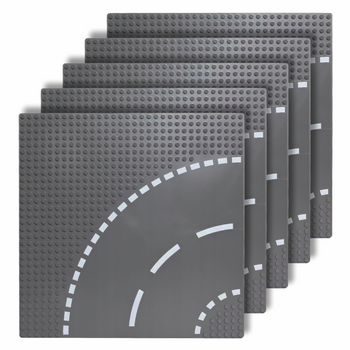 PŁYTKI KONSTRUKCYJNE do klocków LEGO 32x32 XL kreatywny ZESTAW 5 sztuk DROGA ZAKRĘT