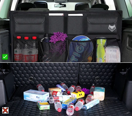 Boot organiser, backrest bag for the car