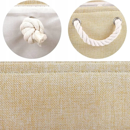 Set of 3x organisers (S, M, L), storage baskets, organising boxes - beige