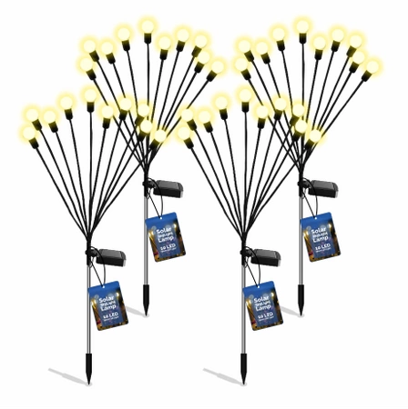 Solar Powered Garden Lights 10 LED Firefly XL - Set of 4