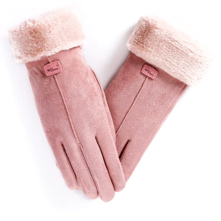 Women's winter gloves, warm touch gloves - elegant pink