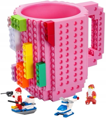 Creative LEGO Brick Mug with Starter Kit - Dark Pink