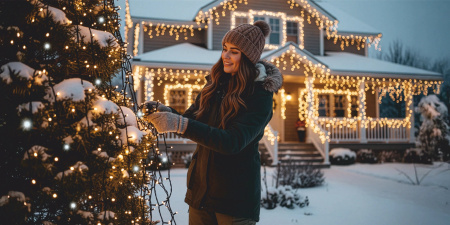 OUTDOOR LIGHTS 500 LED ICICLES 24M CHRISTMAS GARLAND LIGHT CURTAIN WARM