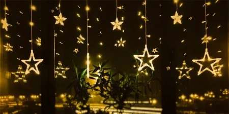 Star light curtain 138 LED 2.5 m garland decoration Christmas lights