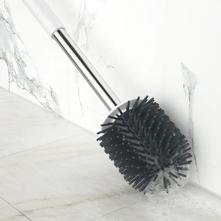 SZCZOTKA DO WC SILIKONOWA TOALETOWA DO ŁAZIENKI NIEPRZECIEKAJĄCE PEŁNE DNO