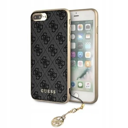 GUESS CHARMS 4G pouzdro s přívěskem pro iPhone 6+ / 6S+ / 7+ / 8+ (PLUS verzi) - šedé