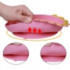 Silicone suction cup BLW plate for baby DINOZAUR and cutlery - pink