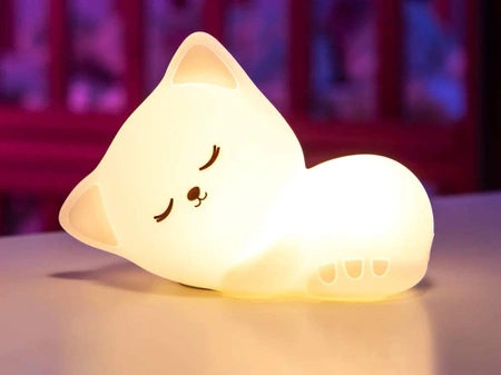 Dětská noční lampička Sweet Kitty - RGB LED lampička + ČASOVAČ + PILOT