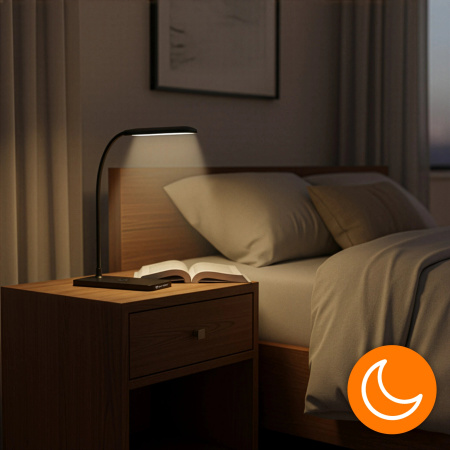 LED DESK LAMP SCHOOL LAMP TOUCH FOR READING WORK NIGHT LIGHT - BLACK