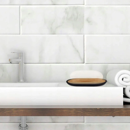 Accessory set 6 pieces for bathroom WC set with bamboo - black