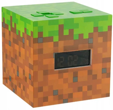 MINECRAFT Earth block grass illuminated clock alarm clock