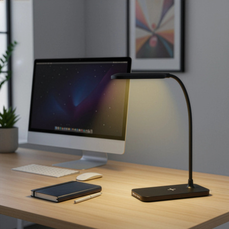 LED DESK LAMP SCHOOL LAMP TOUCH FOR READING WORK NIGHT LIGHT - BLACK