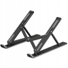 Metal folding laptop table, tablet stand with cover - black