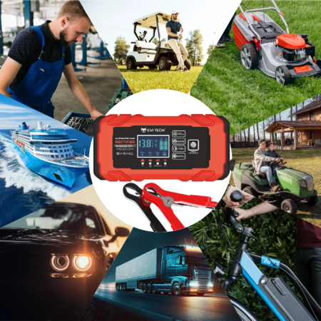 Prostownik do akumulatorów samochodowy 12V 24V AUTOMATYCZNY funkcja NAPRAWY