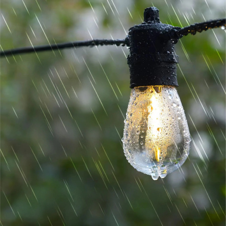 OUTDOOR GARDEN LIGHT GARLAND 10M Bulbs 10+1 LED String Lights LINK up to 60m