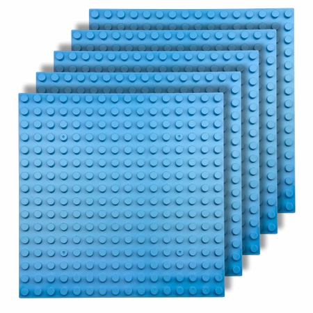 STAVEBNÍ DESKY na LEGO Duplo kostky 16x16 kreativní SADA 5 kusů modrá