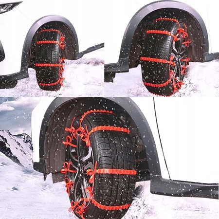 Snow chains, anti-skid emergency bands for wheels 10pcs