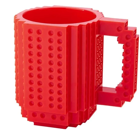 Kreativní hrnek s LEGO cihlami a startovacím sady - Červená