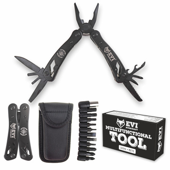 MULTITOOL NARZĘDZIE WIELOFUNKCYJNE Survivalowe 22w1 EVI TECH BITY + ETUI