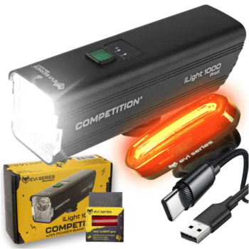 Lampka rowerowa PRZEDNIA + TYLNA iLight 1000 ProX i tył MOCNE ŚWIATŁO ROWER