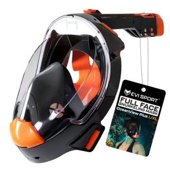 MASKA DO NURKOWANIA PŁYWANIA SNORKELINGU PEŁNOTWARZOWA NIE PARUJE OV+ L/XL