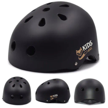 KASK ROWEROWY Dziecięcy EVI KIDS na Rower Deskorolkę Rolki 48-55 cm 1-5 lat - czarny
