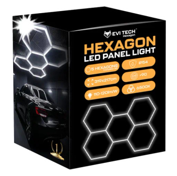 Lampa LED HEXAGON Sufitowa Panel oświetlenie Warsztat Garaż Dom 319x217 cm