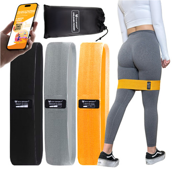 GUMY OPOROWE MATERIAŁOWE do Ćwiczeń ZESTAW 3 Mocne TAŚMY Fitness + EBOOK